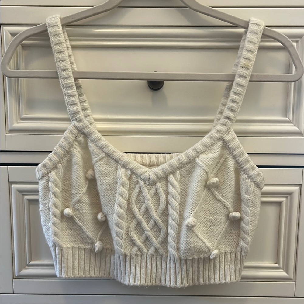 For Love and Lemons cable knit crop top